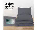 Giselle Bedding Luxury Classic Bed Duvet Doona Quilt Cover Set Hotel SK Charcoal