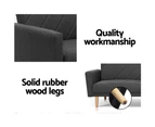 Artiss Sofa Bed Lounge 3 Seater Futon Couch Wood Furniture Dark Grey Fabric 193cm
