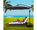 Instahut 3m Outdoor Umbrella w/Base Cantilever Beach Garden Patio Charcoal