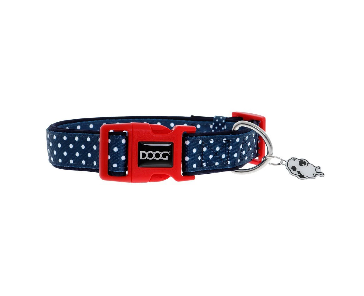 Doog Stella Dog Collar Navy with White Spots Large