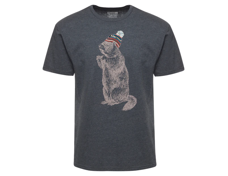 Marmot Men's Pom Pom Short Sleeve Tee / T-Shirt / Tshirt - Navy Heather