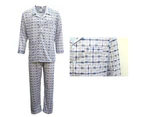 Men's Cotton Pajamas Pyjamas Set Top Pants Winter Sleepwear - Blue