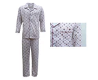 Men's Cotton Pajamas Pyjamas Set Top Pants Winter Sleepwear - Brown