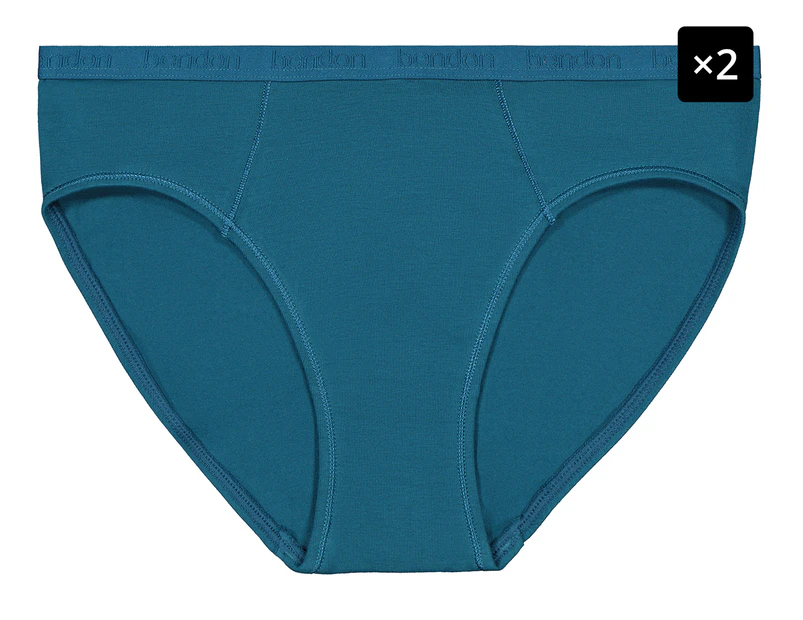 2 x Bendon Women's Body Cotton Bikini Briefs - Ink Blue