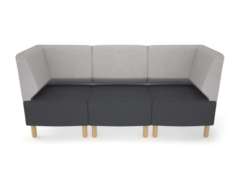 Mondo 3 Seater Corner Lounge [Wooden] - light grey