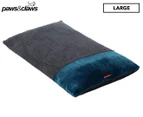 Paws & Claws 110x70 Primo Plush Pillow Pet Bed - Charcoal/Blue