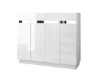 Artiss 120cm Shoe Cabinet Shoes Storage Rack High Gloss Cupboard White Drawers