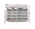 Artiss 120cm Shoe Cabinet Shoes Storage Rack High Gloss Cupboard White Drawers