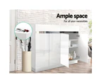 Artiss 120cm Shoe Cabinet Shoes Storage Rack High Gloss Cupboard White Drawers