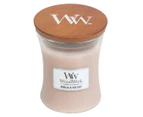 WoodWick Vanilla & Sea Salt Scented Crafted Candle Glass Jar Wax w/ Lid Medium