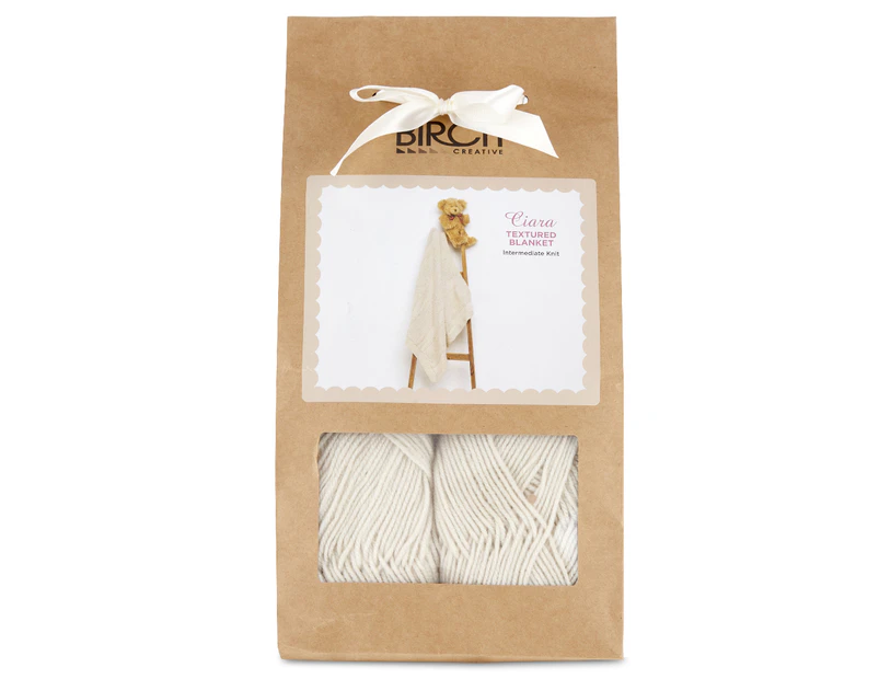 Birch Creative Ciara Textured Blanket Intermediate Knit Kit - Beige