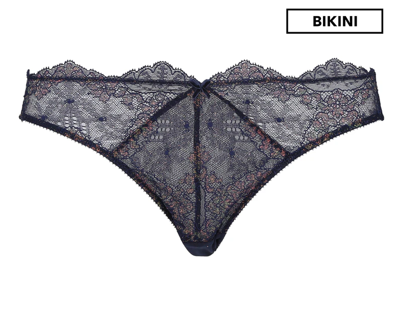 Dita Von Teese Women's Lurex Lace Bikini Briefs - Navy