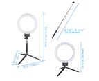 Yescom 8" Dimmable 80 LED Ring Light Stand Kit 5500K Tabletop USB Remote Phone Holder for Selfie Makeup Live Stream Photo Video