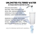 Aimex 20L Benchtop Water Filter- Water Dispenser/Purifier Jug clear with 3 x 8 Stage White Filter Cartridges and Maifan Stone