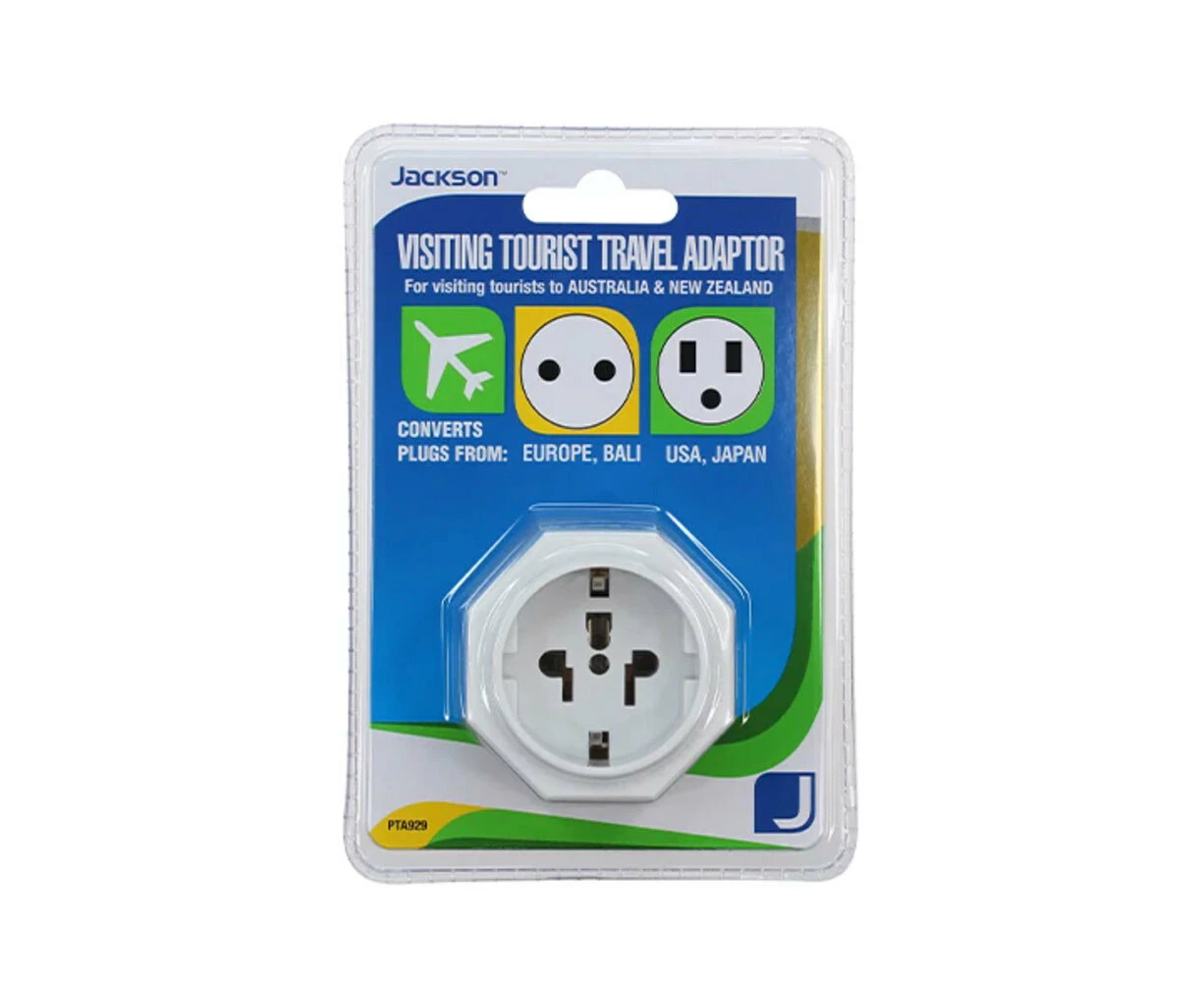 Jackson Tourist Travel Power Adaptor Europe/Bali/USA/Japan to Australia AU/NZ