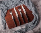 Amefa 4-Piece Royal Steak Knife & Fork Set - Silver/Black