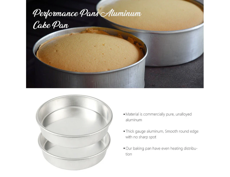 2-Piece Aluminum Round Deep Cake Pan Set Baking Pans 23cm
