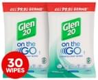 2 x Glen 20 On The Go Disinfectant Wipes Eucalyptus 15pk 1
