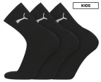 Puma Boys' Sport Junior Regular Crew Socks 3-Pack - Black