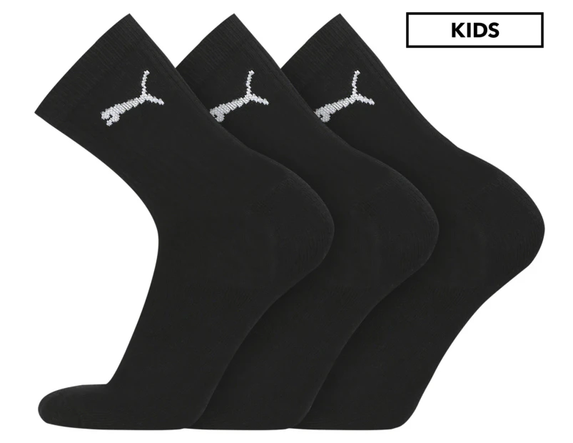 Puma Boys' Sport Junior Regular Crew Socks 3-Pack - Black