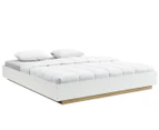 Aiden Industrial Contemporary White Oak Bed Base