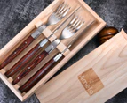 Amefa 4-Piece Royal Steak Knife & Fork Set - Silver/Natural