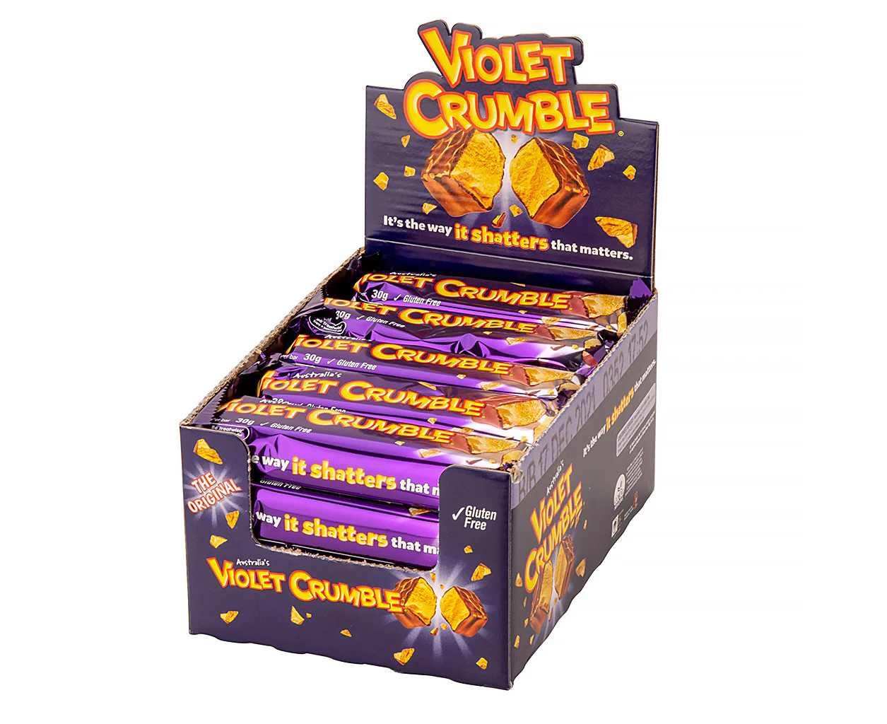 Violet Crumble Milk Choclate Honeycomb bars 30g x20