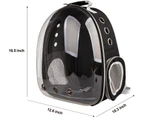 PETRIP Cat Backpack Carrier Space Capsule Pet Carrier Airline Approved Travel Carrier-Black