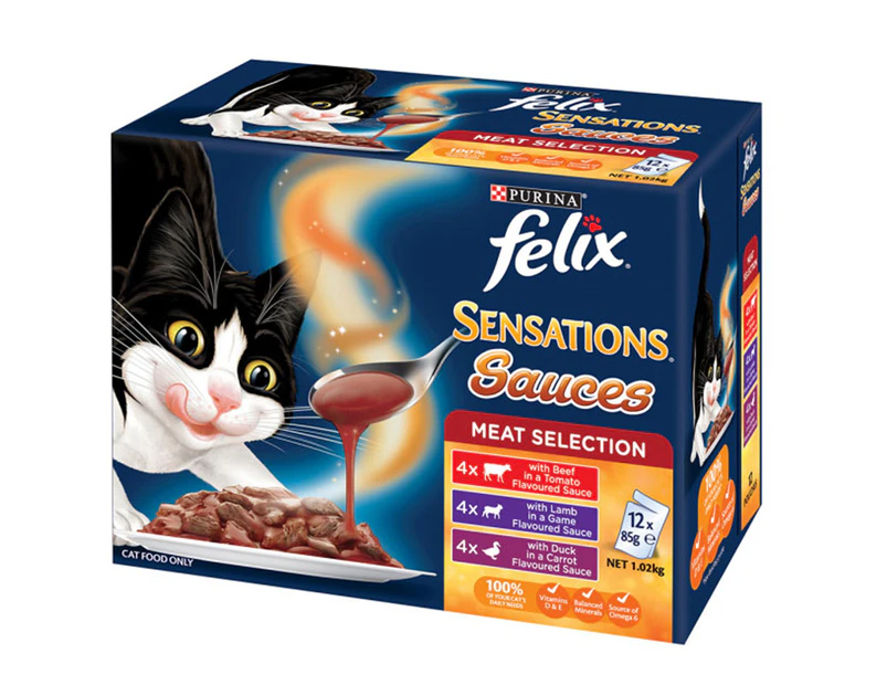 Felix Sensations Sauces Meat Selection Cat Food 85g x 12