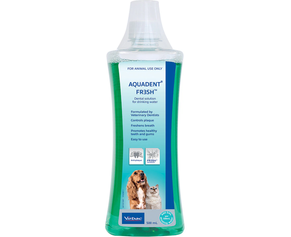 Virbac Aquadent Fresh Water Additive Dental Solution for Dog & Cats 500ml