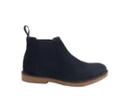 Mens Boots Bata Chelsea Navy Blue Suede Leather Pull on Ankle Boot Gusset - Navy Suede