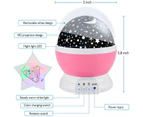 LA JOLIE MUSE Star Night Light for Kids Nebula Star Projector 360 Degree Rotation 4 LED Bulbs 9 Light Color Changing with USB Cable Romantic Gifts-Pink