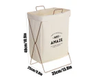 X Shape Laundry Basket Home Foldable Dirty Clothes Storage Washing Bag Beige