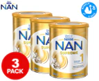 3 x Nestlé NAN Supreme 1 Baby Formula Powder Starter 0-6 Months 800g
