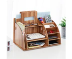 Wooden Desktop Organizer Office Supplies Storage Desk Organizer For Home Office