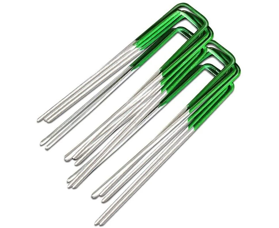 100 Pcs Synthetic Artificial Grass Pins U Pegs Lawn Turf Weed Mat