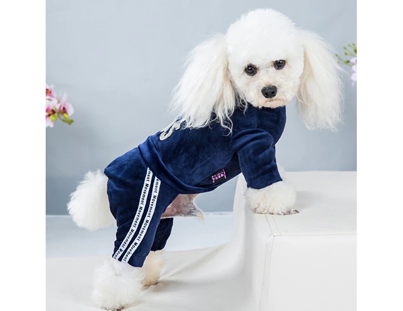 Pet Dogs Coat Hoodie Sweatshirt Dog Clothing Cartoon Pet Clothes-L-Blue