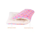 Ultra Soft Pet Reversible Fleece Dog Crate Kennel Pad with Cute Prints-XL-Pink