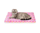 Ultra Soft Pet Reversible Fleece Dog Crate Kennel Pad with Cute Prints-M-Pink