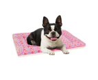 Ultra Soft Pet Reversible Fleece Dog Crate Kennel Pad with Cute Prints-S-Pink