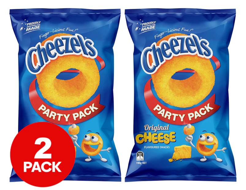 2 x Cheezels Party Pack Original Cheese 190g