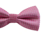 Boys Light Pink & White Polka Dot Pattern Bow Tie Polyester