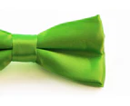 Boys Fluro Green Plain Bow Tie Polyester