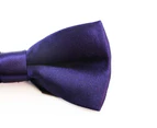 Boys Dark Purple Plain Bow Tie Polyester