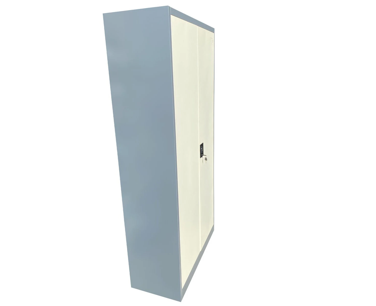 2 Doors Steel Storage Cabinet Lockable Cupboard - Grey& White