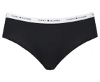 Tommy Hilfiger Women's Classic Logo Elastic Basic Hipster Briefs 3-Pack - Navy/Apple Red/Grey