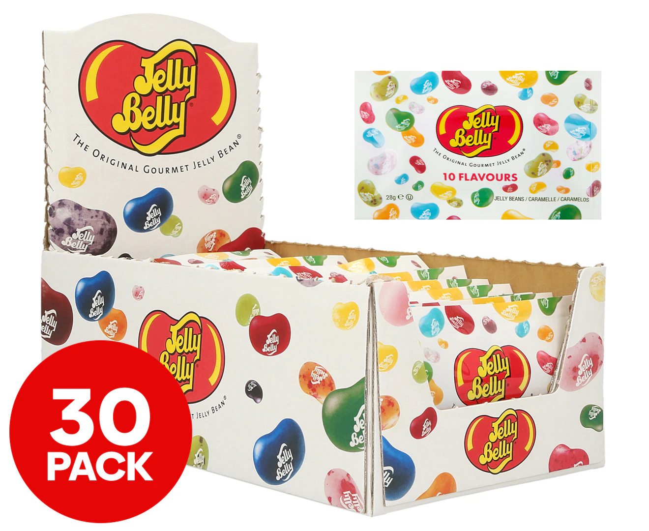 30 x Jelly Belly 10-Flavours Jelly Beans Assorted 28g