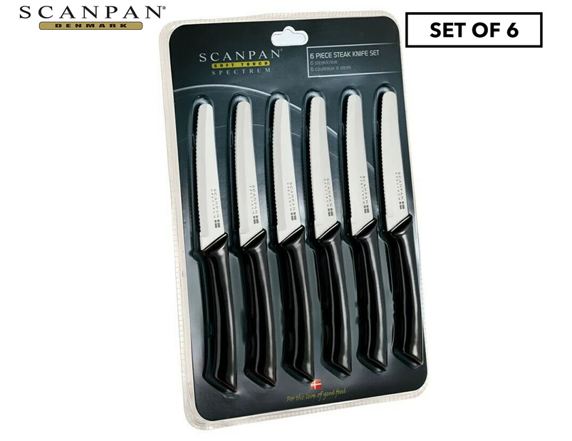 Scanpan 6-Piece Spectrum Steak Knife Set - Silver/Black