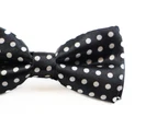 Boys Black With White Polka Dots Patterned Bow Tie Polyester