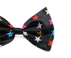 Boys Black With Multicoloured Stars Patterned Bow Tie Polyester